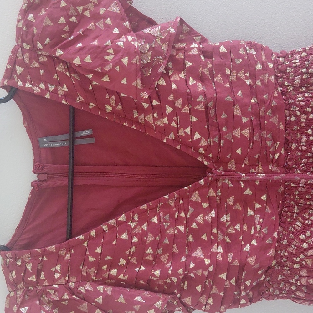Anthropologie Kids' Burgundy Ruffle Dress - Picture 2 of 8